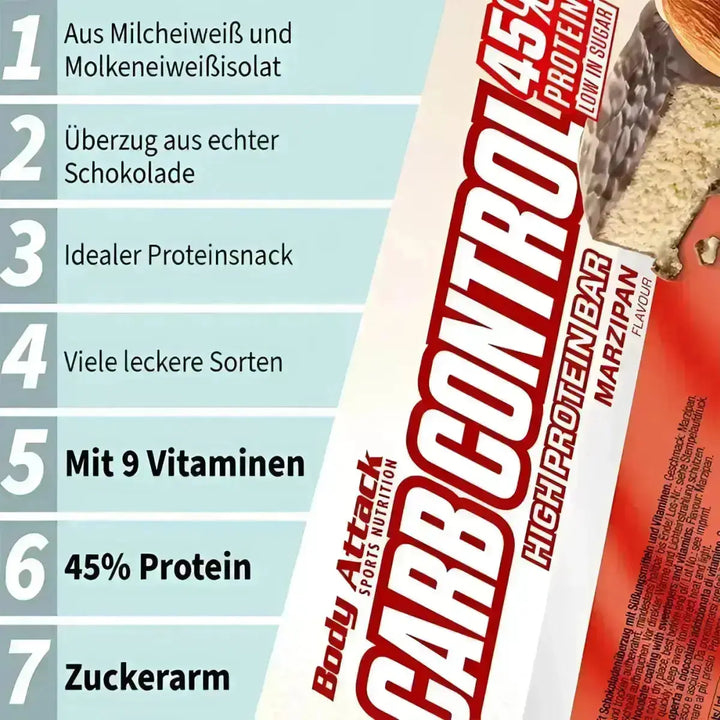Body Attack Carb Control - Proteinriegel 100g 15 Riegel