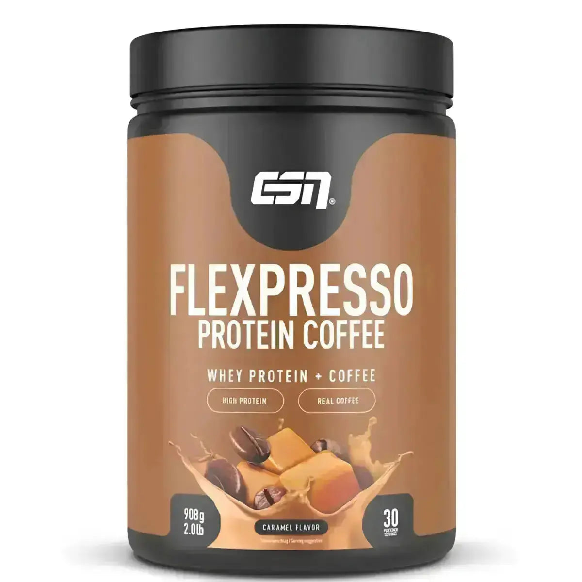 ESN Flexpresso Protein Coffee 908g - Caramel Flavor - Sportnahrung