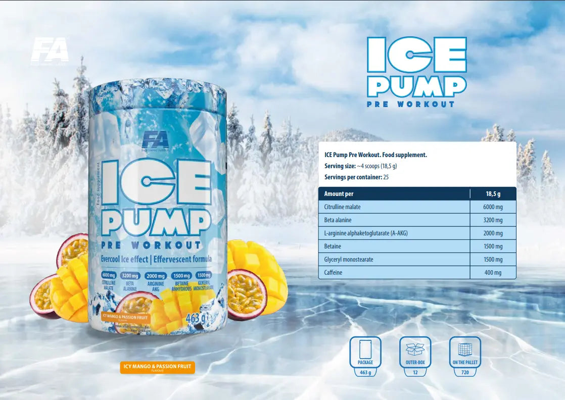 FA Nutrition ICE Pump Pre-Workout - 463g FA - Fitness Authority