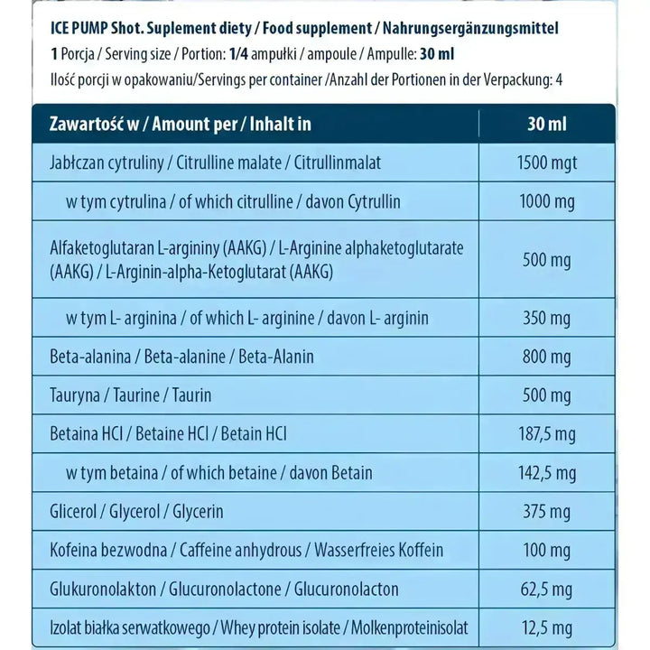 FA Nutrition ICE Pump Shot - 24 x 120ml