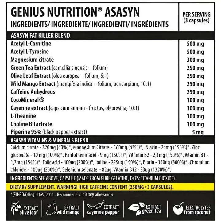 Genius Nutrition Asasyn 180 Kapseln