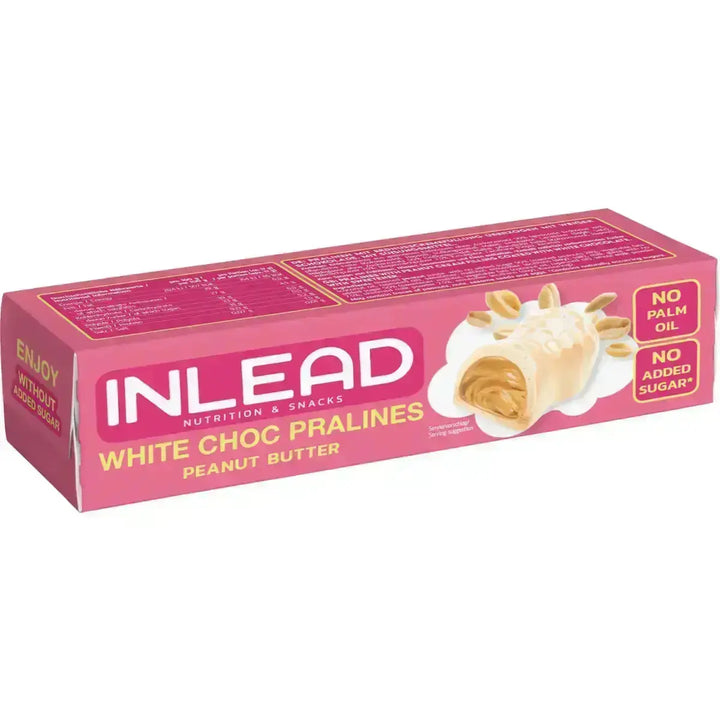 Box mit weißen Schokoladen-Peanut-Butter-Pralinen, perfekte Mini Peanut Chocs