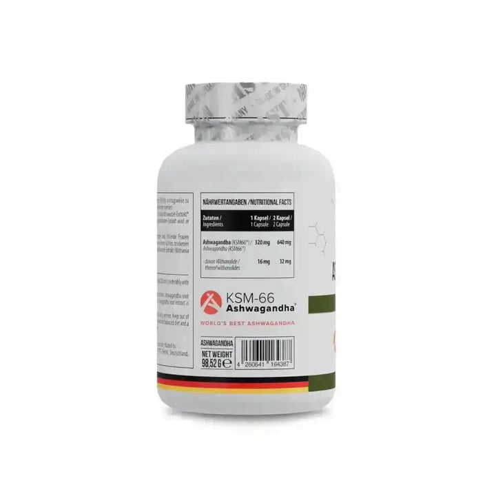 Ashwagandha KSM-66® Supplementflasche von MST Ashwagandha KSM 66 120 Kaps