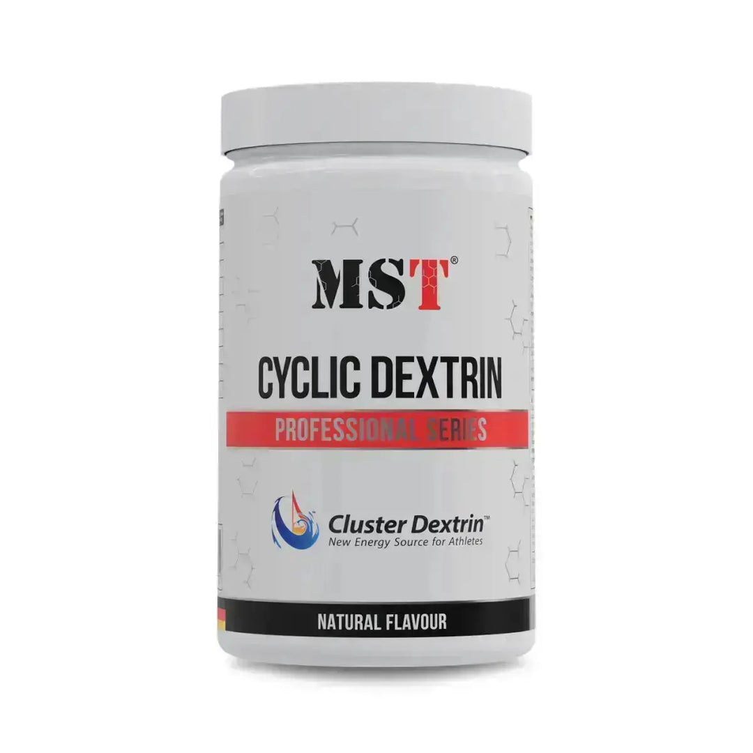 Weißer Behälter mit Cycle Dextrin in MST Cluster Dextrin 1kg Packung