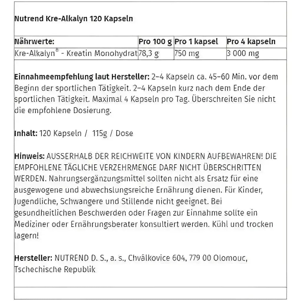 Nutrend Kre-Alkalyn 120 Caps