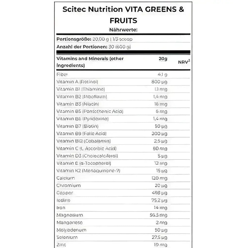 Scitec Vita Greens & Fruits 600g