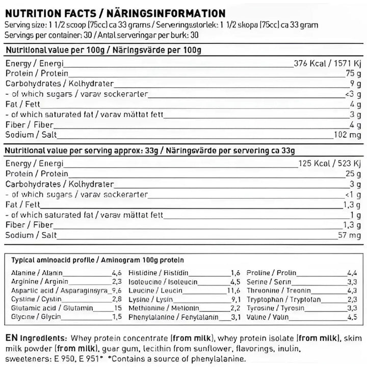 Swedish Supplements Whey Protein Deluxe 1kg