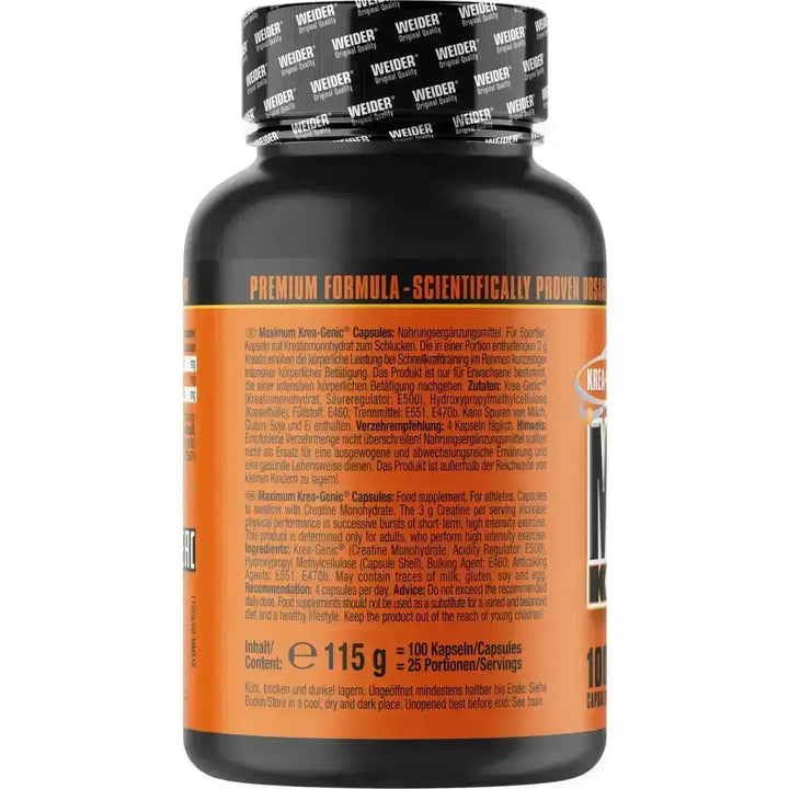 Weider Maximum Krea-Genic 100 Kapseln, krea-genic® für Muskelpower, weider maximum