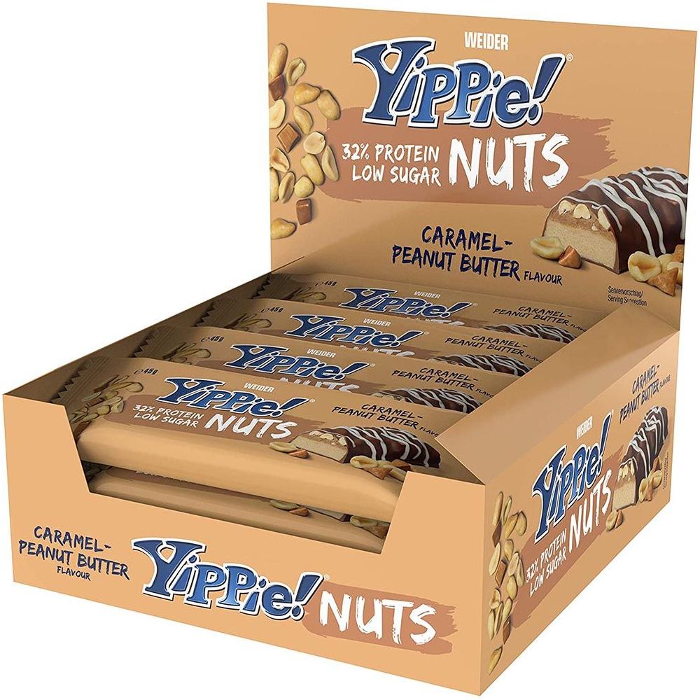 Weider Yippie Nuts Bar 32 % 12 x 45g