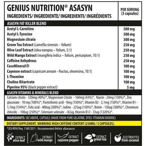 Genius Nutrition Asasyn 180 Kapseln