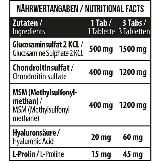 MST - Glucosamine Chondroitine MSM + HYALURON - 90 Tabletten