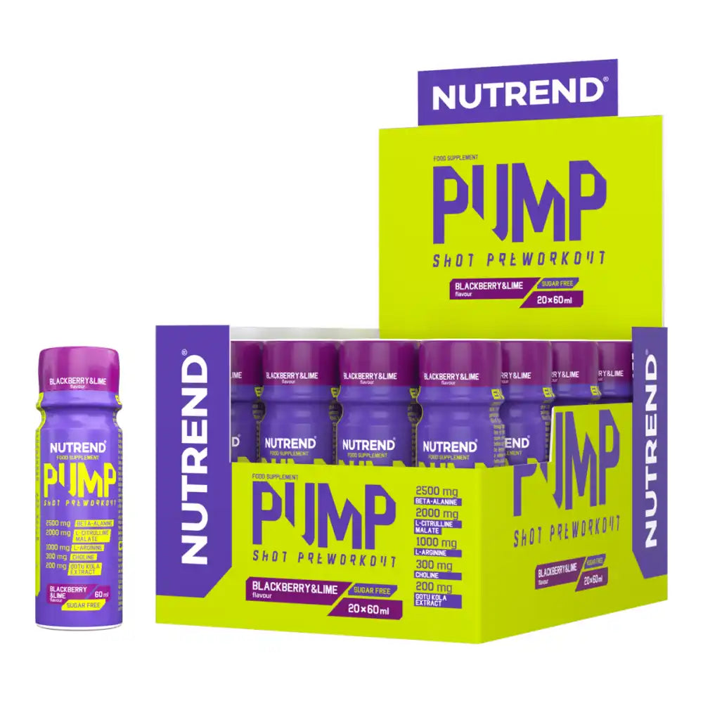 Nutrend PUMP Shot 20x60ml - Broombeere + Limette - Sportnahrung