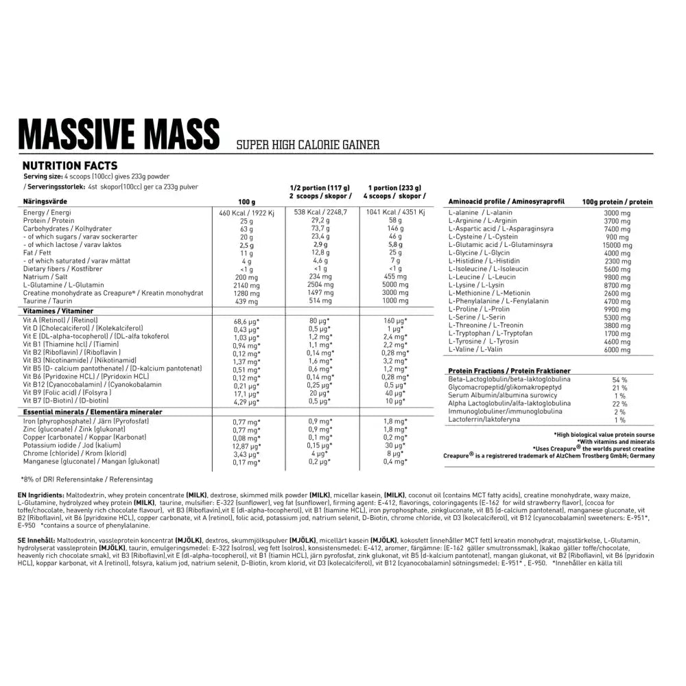 Swedish Supplements Massive Mass 7kg