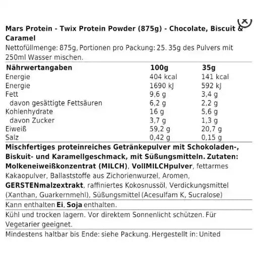 Twix Hi Protein Powder 875g - Choco Biscuit and Caramel